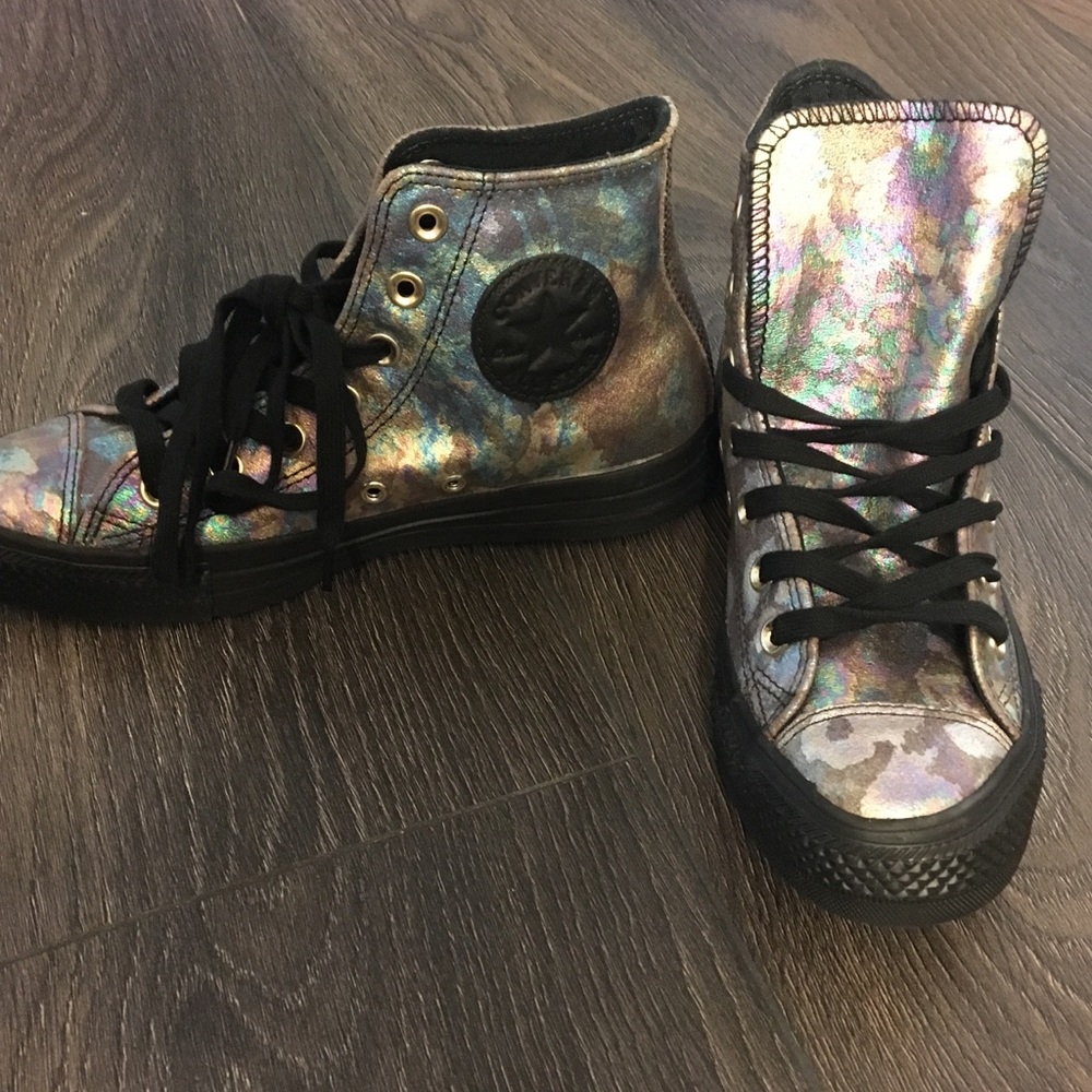 Converse | Holographic Rave High Tops | Brand New